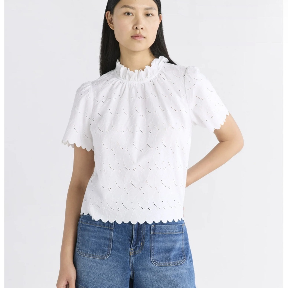 Free Assembly Ruffle Cotton short-sleeved blouse